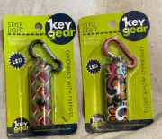Key Gear LED Keychain Style Light Flash Light Patterned Colors *NEW 2-pcs