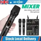 4 Channel USB Audio Mixer Bluetooth with Wireless Microphone for DJ Karaoke