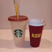 Lot of 2 Starbucks ASU Reusable Go Cups Arizona State University