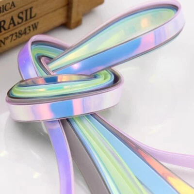 PU Faux Leather Laser Silicone Rope String Strap Cord Gradient DIY Handmade Rope