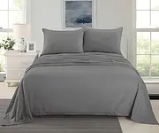 Ramesses Cashmere Touch Flannelette Sheet Set, King Single, Charcoal