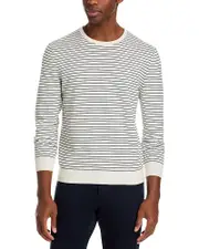 The Men's Store at Bloomingdale's Cotton Cashmere Striped Crewneck Sweater - Exclusive
