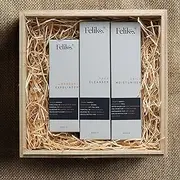 Skincare Gift Box for Men. Moisturiser, Cleanser, Exfoliator. Premium Korean Skincare with Wooden Giftbox.