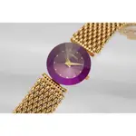 🇨🇭瑞士原裝進口JOWISSA貴族金金字塔切割珠寶鍊腕錶--皇家紫