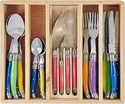 Laguiole Silhouette Cutlery Set of 24 Piece, Multicolour