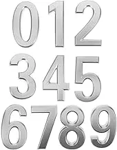 OSALADI 10pcs Self-adhesive House Numbers Silver Address Plaques Modern Design for Hotels Offices and Homes Improved Visibility and Readability Height