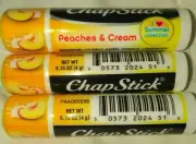 3 pack - Chapstick I Love Summer Peaches & Cream Lip Balm awesome flavor & scent