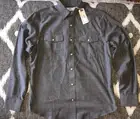 NWT Southern Tide Classic Fit Gray Brushed Twill Snap Toboggan Workshirt Shirt S