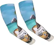 [FHEDVBN] Guitar on The Beach Arm Sleeves Compression Arm Covers for Men Women Outdoor Sun Sleeves Cooling Sports Sleeve, Black
