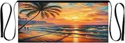 [Joitme] Tropical Sunset Orange Cooking Aprons for Men with Pockets, Chefs Apron for Women, Server Apron with Pockets, Tropical Sunset Orange-1