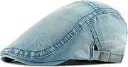 [HAMKVBPR] Men's Beret Hats Men's Bare Plate Simple Duck Tongue Cap Washed Cowboy Beret Mens Hat Flat Cap