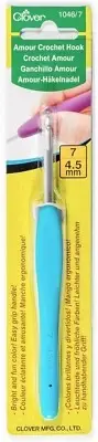 CLOVER 1046/7 Blue Amour Crochet Hook, Size 7, 4.5mm