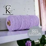 3MM 3ply macrame cord LAVENDER High Quality Cotton Soft 3 Strand Yarn Melbourne