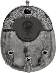 Moodie Dress Sporran 3 Tassels Studded Celtic Arch Scottish Clan Crest
