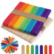 100Pcs Wood Sticks Colored Wooden Craft Sticks Waxing Sticks for DIY Crafting
