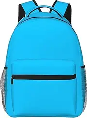[CHRYSM] Backpack For Girls Boys Teens Schoolbag,Bookbag,Solid Color Light Blue Daypack For High School,College,Travel,Work, Black, One Size