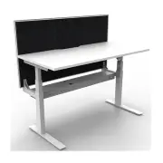 Adjustable Single Workstation With Screen Nat White And White 1800Mm - Assembled Delivery