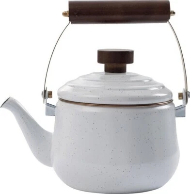 Barebones Living Enamel Teapot Eggshell - CKW-398