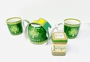 [Royal Tara] Set of 4 Irish Shamrock 2 Bone China Mugs Coffee Cups Tea Pot Breakfast Loose Leaf Tea Reusable Tin St Patrick's Day Kitchenware Birthdau Present Housewarming Gift