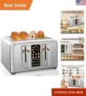 Elegant 4-Slice Toaster with LCD Touchscreen - Removable Crumb Tray & 7 Settings