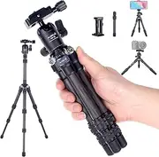 AOKA Compact Carbon Fiber Tripod 0.97 lb/1.1 lb Lightweight 5.6 lb/6.6 lb Loading Capacity max Height 28 in/53.6 in Carbon Fiber Travelling Mini Tripod