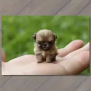 POSTCARD Hand Held Tiny Sitting Dog Adorable Pocket Sized Companion