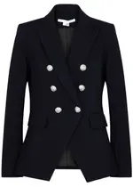 Veronica Beard Miller Dickey Double-breasted Blazer - Navy - 14 14