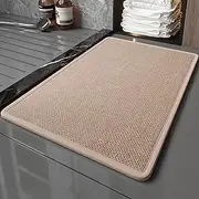 Quick Drying Bath Mat, Ultra Thin Bath Rug, Super Absorbent Bath Mats for Bathroom Floor, Fit Under Door, Non Slip Bath Rug Mat for Bathroom, Kitchen, Laundry Room, Shower, Sink (Brown, 44 x 75cm)