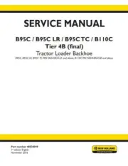 New Holland B95C B110C Loader Backhoe Complete Service Manual 48038049 PDF/USB