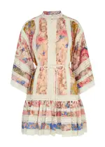 Zimmermann Spliced Floral-print Cotton Mini Dress - Multicoloured - 1 (UK 10 / S) 1 (UK 10 / S)