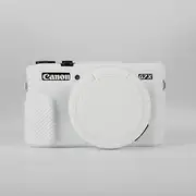 TYUANDOUER Case for Canon Powershot G7X Mark II Digital Camera, Soft Silicone G7X Mark II Camera Case Accessories, Protective Case Cover for G7XII G7X2 with Detachable Lens Cover - White