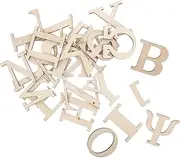 Abaodam 24pcs Unfinished Greek Alphabet Letters for Learning Natural Wood Educational for DIY Crafts Classroom Decor and Creative Projects