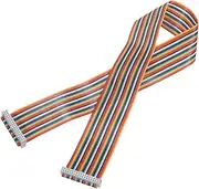 uxcell IDC Rainbow Wire Flat Ribbon Cable 2.54mm Pitch 34 Pin Connection Line FC Dual Female Gray Connector for DIY Experiment 2 Ft Length 1 Pcs