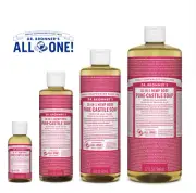 Dr. Bronner's Pure-Castile Soap Liquid (Hemp 18-in-1) Rose - 4 Sizes Available