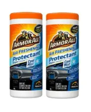 2~Armor All Air Freshening Wipes Cool Mist Scent Non-Greasy Formula Medium Shine