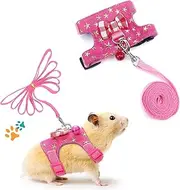 Small Pet Harness Vest and Leash Set with Bowknot and Bell Decor for Gerbil Guinea Pig Squirrel Kitten Outdoor Walking Guinea Pig Clothes Hamster, Ferret, Rabbit, Chinchilla and Similar Small Animals