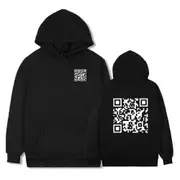 Funny FU QR Code Hoodie Black L