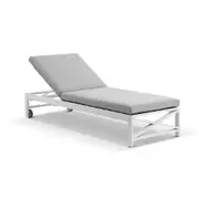 Kansas Outdoor Aluminium Sun Lounge Set on Wheels with Hugo Side Table - Outdoor Sun Lounges