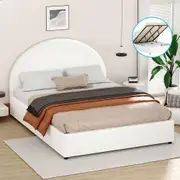 ALFORDSON Bed Frame Gas Lift Base With Storage White - King Size