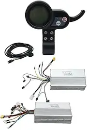 domoi 60V 50A Brushless Controller Dual Motor+36V-60V LCD Display Dashboard for Electric Scooter E Bike Replacement Accessories, Black&Silver