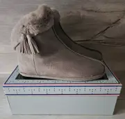 Ted Baker ladies grey Ashley tassel slipper boots size uk 7 eu 40 new cost £55