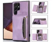 070 Three Fold Wallet Phone Case Card Insertion Suitable for Samsung S24