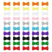 100 Pcs Mini Ribbon Bow 0.8" Mini Fabric Ribbon Flower Bows, Multicolored