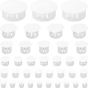 [DDHOMIN] 160 PCS Plastic Hole Plug Set - Snap-In Locking Caps in Assorted Sizes (White)