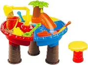 Table with Beach Toys Game Play Outdoor Toy for Toddlers Birthday Boys Girls Children Kids - Multi-Color, 45x35cm