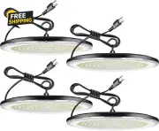 4 Pack UFO Led High Bay Lights, 6000K Day Light White Super Bright, IP66 Waterpr