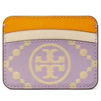 在飛比找博客來優惠-TORY BURCH 雙T-LOGO拼接皮革名片夾 紫色