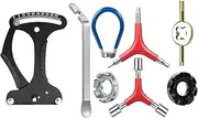 Bicycle Spoke Tension Meter Wrench Repair Tool Set, 8pcs Adjustment Bike Bicycle Spoke Indicator Tensiometer Wrench, Wheel Repair Tool W/Valve Wrench/Spoke Wrench/Tire Lever/Hex/Socket Wrench