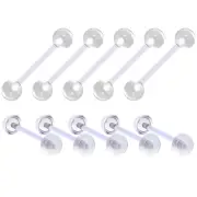 Tongue and Nipple Piercing Retainer 10 Pack - Ball and Half-Ball Beads