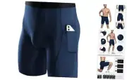 1/2/4/5 Pack Compression Shorts Men, Spandex Running Shorts Small 1 Navy